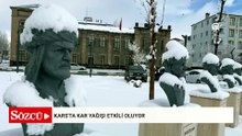 Kars'ta kar yağışı etkili oluyor