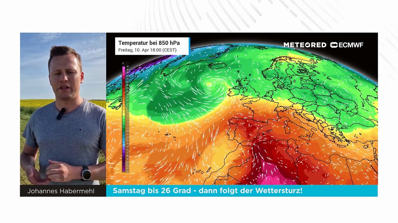 Samstag bis 26 grad - dann folgt der wettersturz!