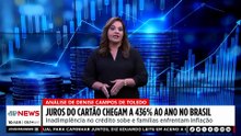 Juros do cartão chegam a 436% ao ano no Brasil; Denise Campos comenta