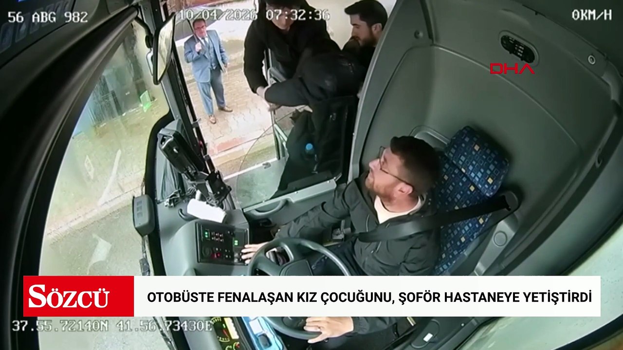 Otobüste fenalaşan kız çocuğunu, şoför hastaneye yetiştirdi; o anlar kamerada