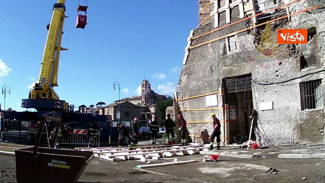 Sopralluogo alla Torre dei Conti a Roma, stabilizzata dopo il crollo dello scorso Novembre