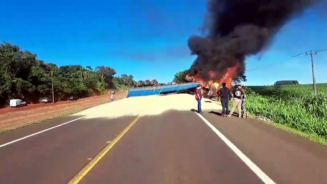 Motorista de carro envolvido em grave acidente em Céu Azul é trazido de helicóptero para Cascavel