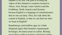 ingliz tilini o'zbek tilida o'rganing(Inglizcha mazmuni)ona tilingizda