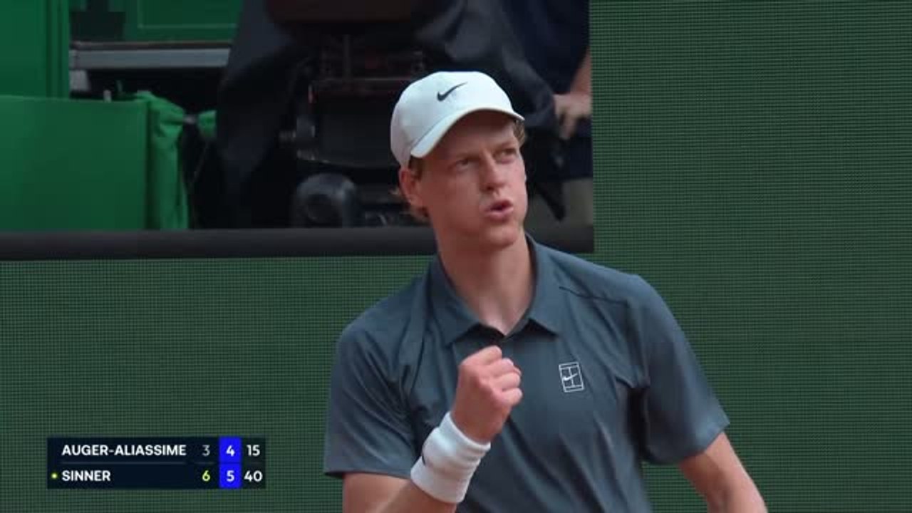 Monte-Carlo - Sinner écarte Auger-Aliassime et rejoint le dernier carré