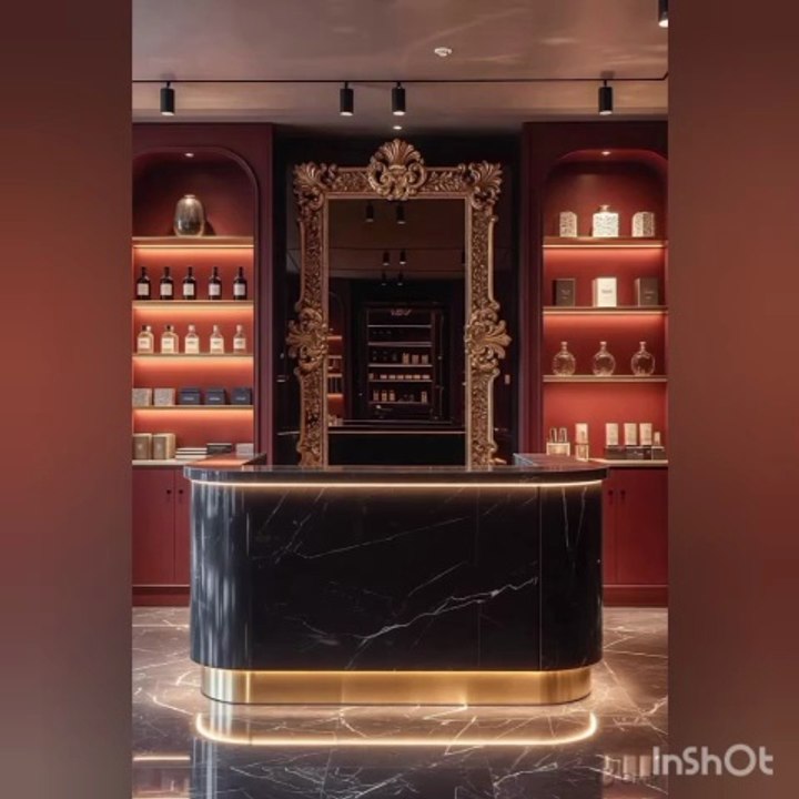 Modern Indian style luxury shop counter design ideas. #home #interiordesign #luxurycounterdesigns