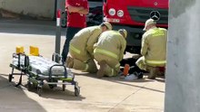 Trabalhador cai de escada de três metros e é socorrido no Centro de Umuarama