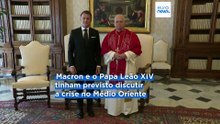 Encontro entre Papa Leão e o presidente francês Macron no Vaticano