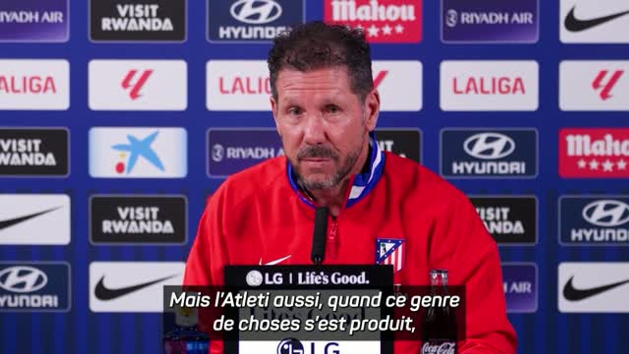 Atlético - Simeone sur la plainte de Barcelone contre l'arbitre : "On est habitués à ça à Madrid"