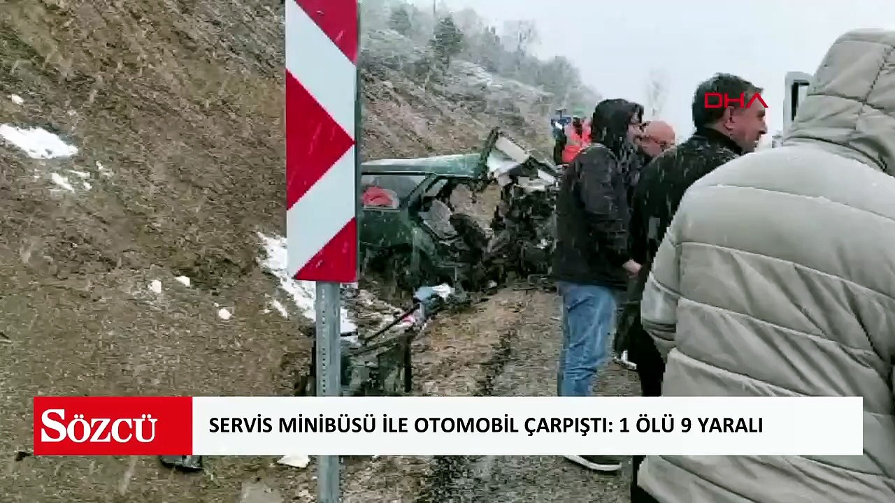Öğretmenleri taşıyan servis minibüsü ile otomobil çarpıştı: 1 ölü, 9 yaralı