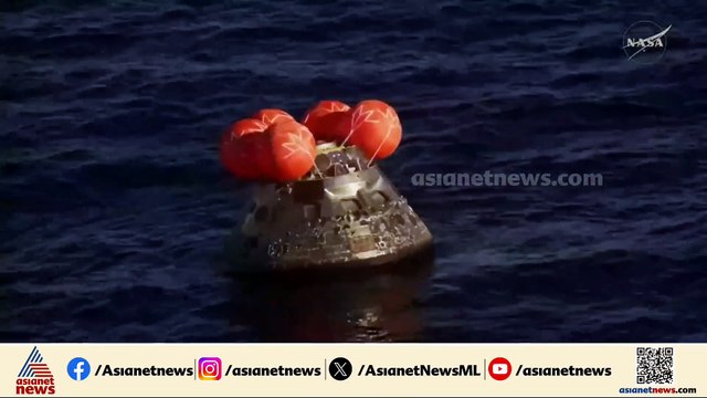 അതിവേ​ഗം വന്ന് അപ്പൂപ്പൻ താടി കണക്കെ കടലിലേക്ക് ഇറങ്ങി പേടകം; ആർട്ടെമിസ് 2 സംഘം ഭൂമിയിൽ