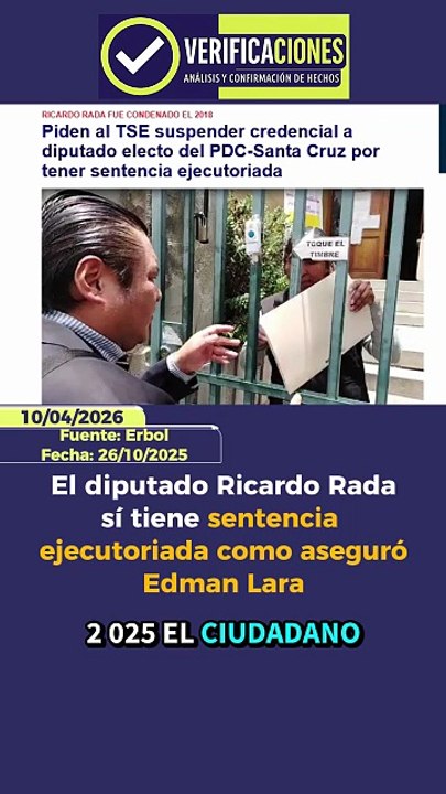 El diputado Ricardo Rada sí tiene sentencia ejecutoriada como aseguró Edman Lara