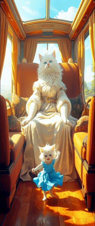 AI Cat & Her Cute Kitten Explore the Wild Wonders of Greenland!