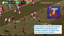 Kaeo Weekes' stunning try. Footage NRL.com