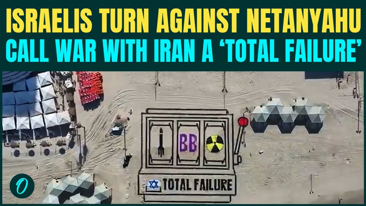 Israelis MOCK Trump-Netanyahu Iran WAR A COMPLETE FAILURE? Huge Sand Artwork On Tel Aviv Beach