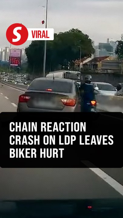 Swerving car triggers crash on LDP, leaves motorcyclist injured