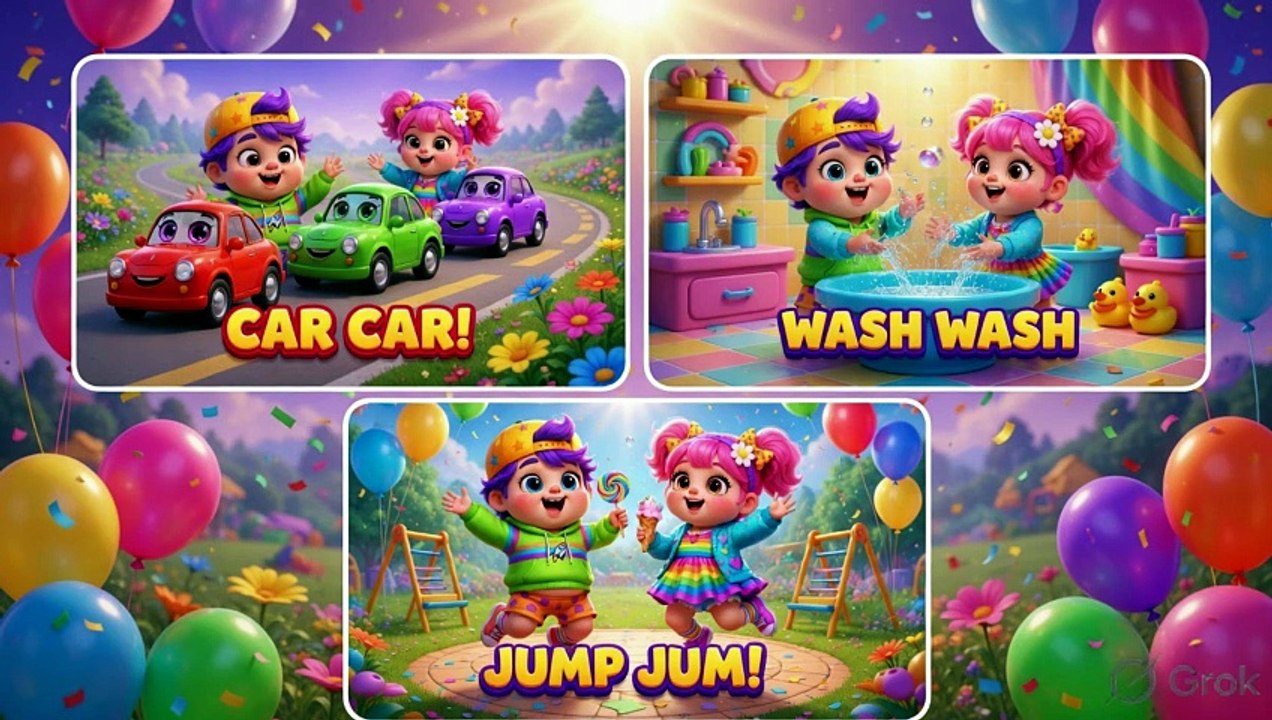 3 Fun Nursery Rhymes CAR WASH JUMP Kids Rhymes #NurseryRhymes #KidsSongs #BabyRhymes #ChildrenSongs