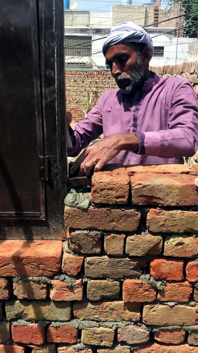 How to hang a window in a wall.