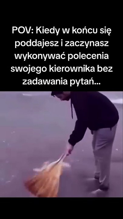 POV: Kiedy w końcu się poddajesz i zaczynasz wykonywać polecenia swojego kierownika bez zadawania pytań... #pov #praca #robota #szef #humor