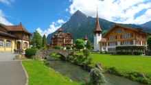 Kandersteg Switzerland Mountain Views and Village Streets 4K 60fps