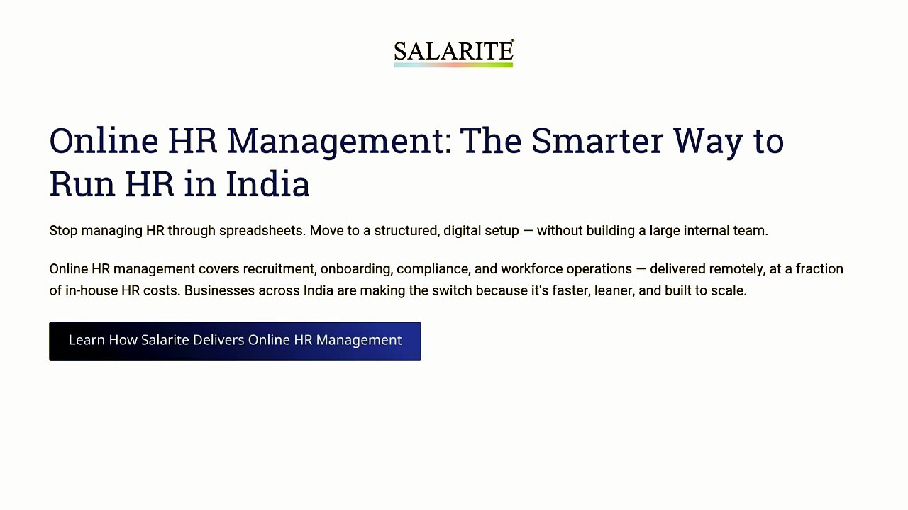 Online HR Management The Smarter Way to Run HR in India