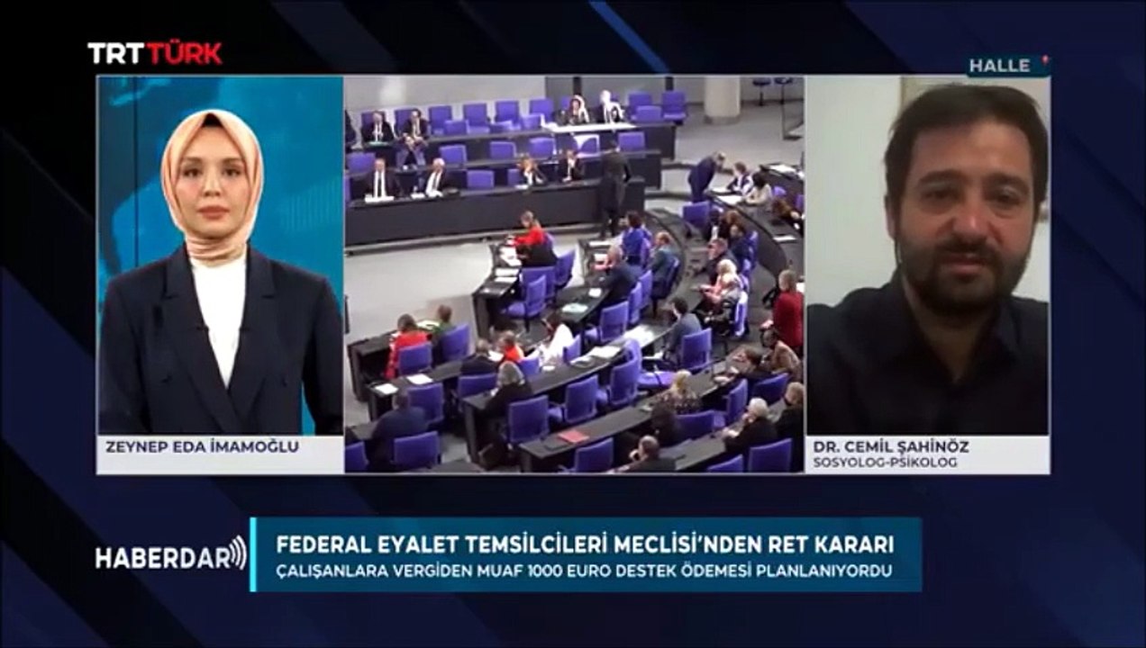 Çalışanlara 1000€ yardım primi reddedildi (TRT Türk, Haberdar, 11.05.2026)