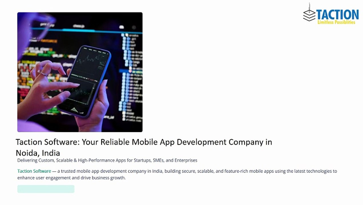 Taction Software - Your Reliable Mobile App Development Company in Noida, India