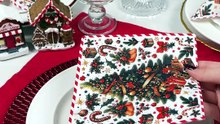 Festive napkin decor for the holidays🎄