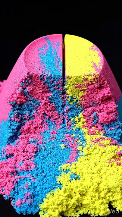 Satisfying Kinetic Sand Volcano Collapse 🌋🌈 #ASMR