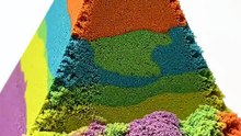 Satisfying Kinetic Sand Pyramid Collapse 🔺🌈 #Shorts #ASMR