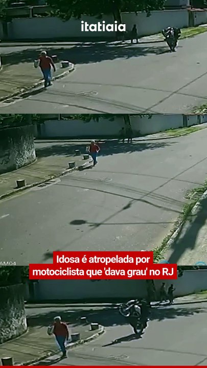 Vídeo: idosa é atropelada por motociclista que 'dava grau' no RJ
