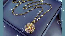 Rotatable Pink Flower Necklace for Women | Anti Stress Spinner Jewelry