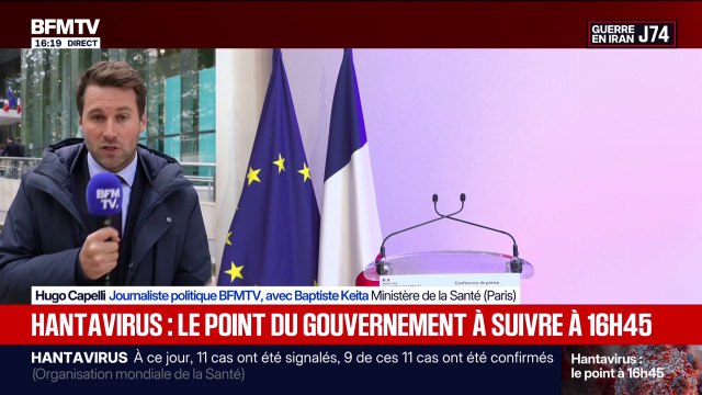 Hantavirus: le gouvernement tiendra un point presse à 16h45