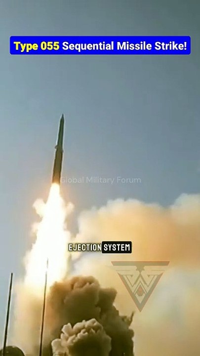 Type 055 Destroyer: Rapid HHQ-9B Missile Launch