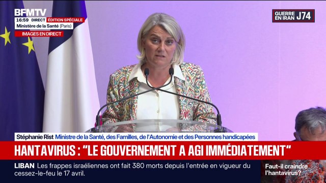 Hantavirus: “Il n’y a pas d’élément en faveur d’une circulation diffuse du virus sur le territoire national”, déclare Stéphanie Rist, ministre de la Santé