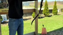 First Time Holding a Recurve Bow — First Arrow BULLSEYE | Slow Motion | Barefoot Bushcraft