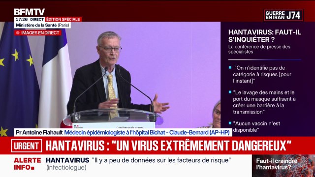 Hantavirus: c’est un virus extrêmement dangereux”, mais “on doit aussi faire attention aux idées reçues”, selon Antoine Flahaut, médecin épidémiologiste à l’hôpital Bichat - Claude-Bernard
