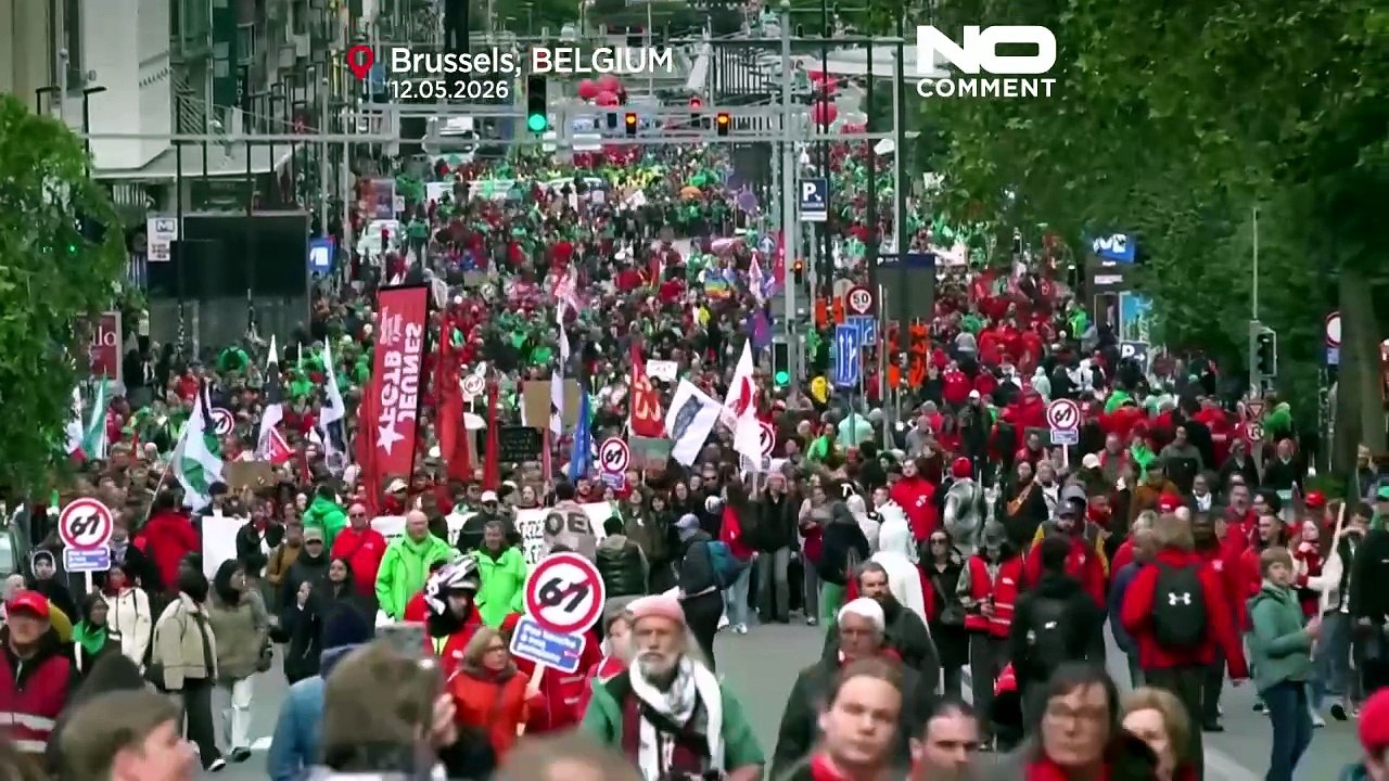 Bélgica: dezenas de milhares marcham em Bruxelas em greve nacional