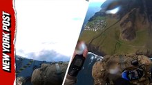 Dramatic moment paratrooper jumps from plane to deliver hantavirus supplies