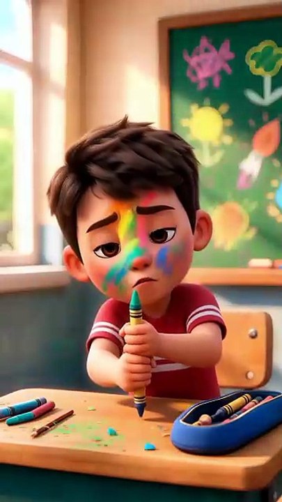CRAYON FAIL 😂 #trendingreel #comedy #funnyreels #kidsfun #cartoon #funny #jokes