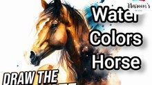 How to draw and paint a horse, realistic horse painting, water colours horse