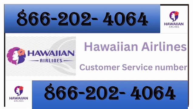 How to contact Hawaiian Airlines customer service phone number 866-202- 4064