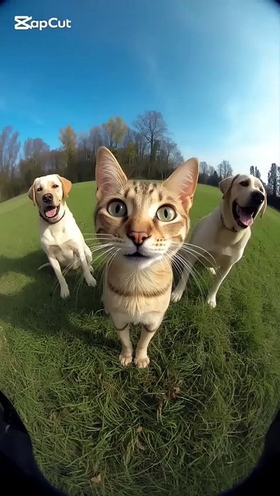 This Cat Thinks He’s the Boss 😂🐱🐶