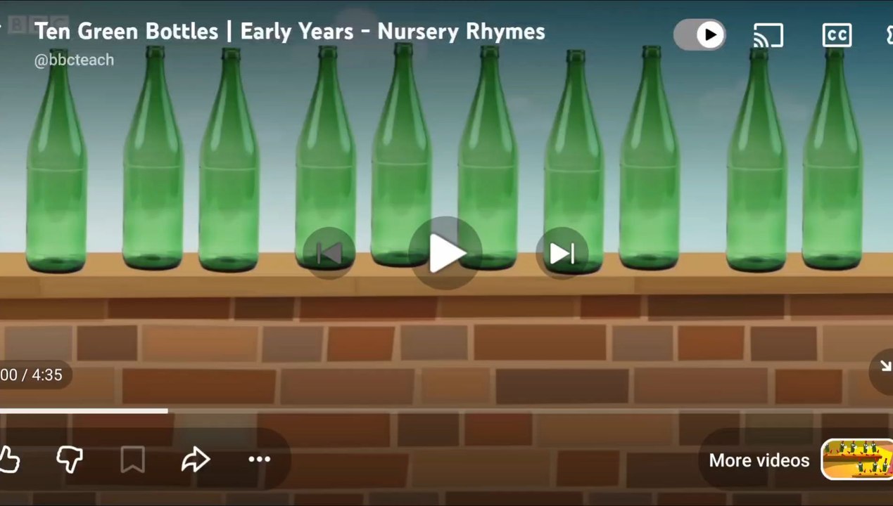 Ten green bottles