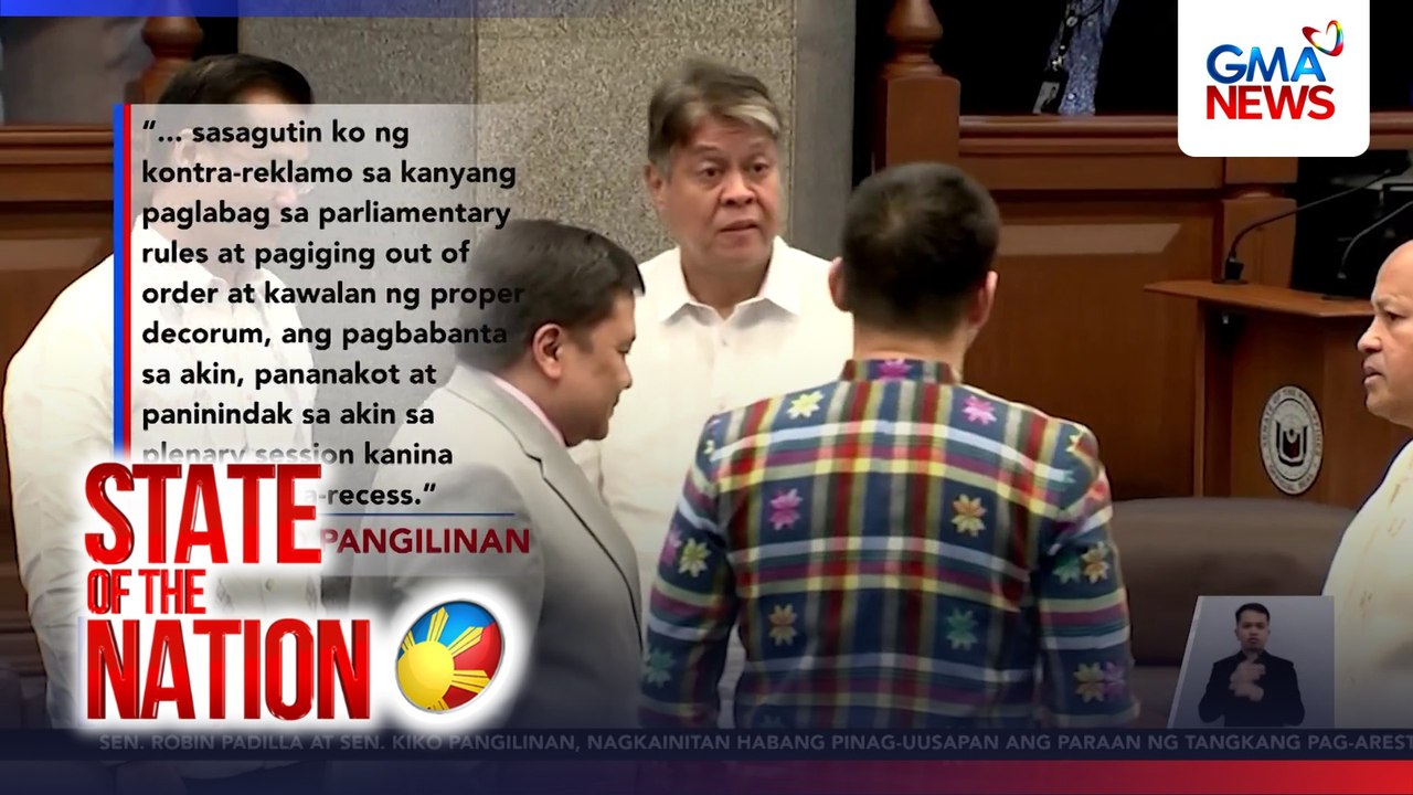 Sen. Padilla at Pangilinan, nagkasagutan sa usapin ng tangkang pag-aresto kay Sen. Dela Rosa | SONA