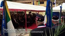 Un bimbo recita la Virgo Fidelis in ricordo dei carabinieri sardi morti in servizio