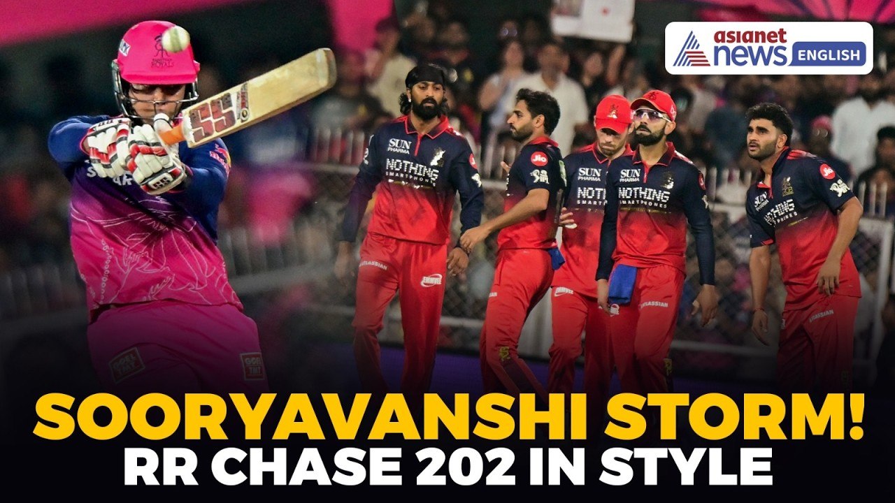 15-Year-Old Vaibhav Sooryavanshi Smashes 78 Off 26 | RR Chase 202 vs RCB in 18 Overs