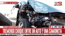 Tremendo choque entre auto particular y camioneta: hay heridos
