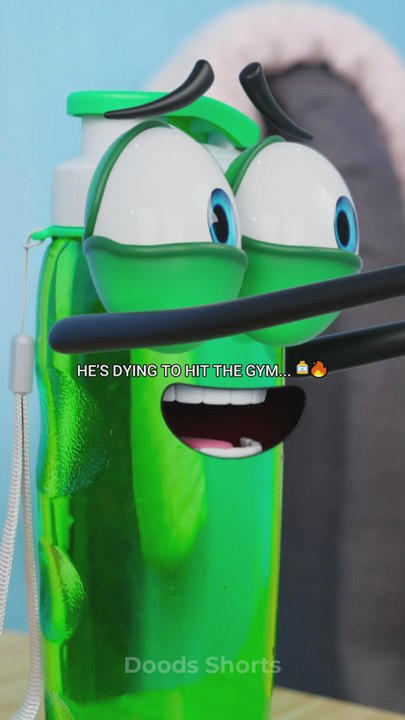 The most motivated water bottle ever! 💧🔥 #funnyanimation #fitness