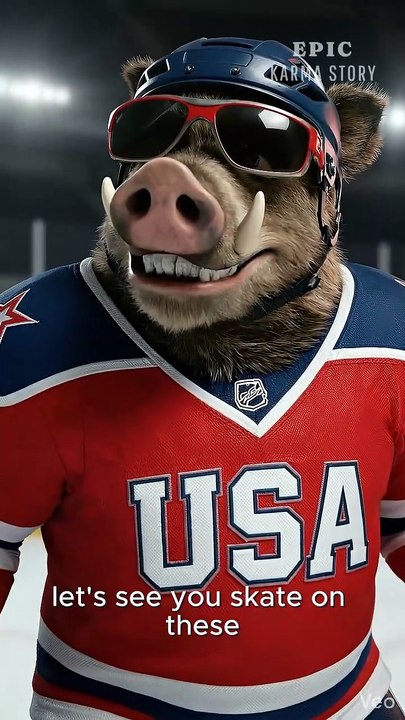 Bully Boar Cheats For Team USA, BIG MISTAKE! 🏒⛸️ (Net Crash) #hockey #sports #instantkarma #comedy