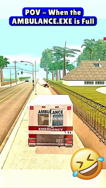 GTA San Andreas Funny Moment – DRIVER when the AMBULANCE.EXE is Full...😎💀🔥 | PC vs Console Meme (Part 379)